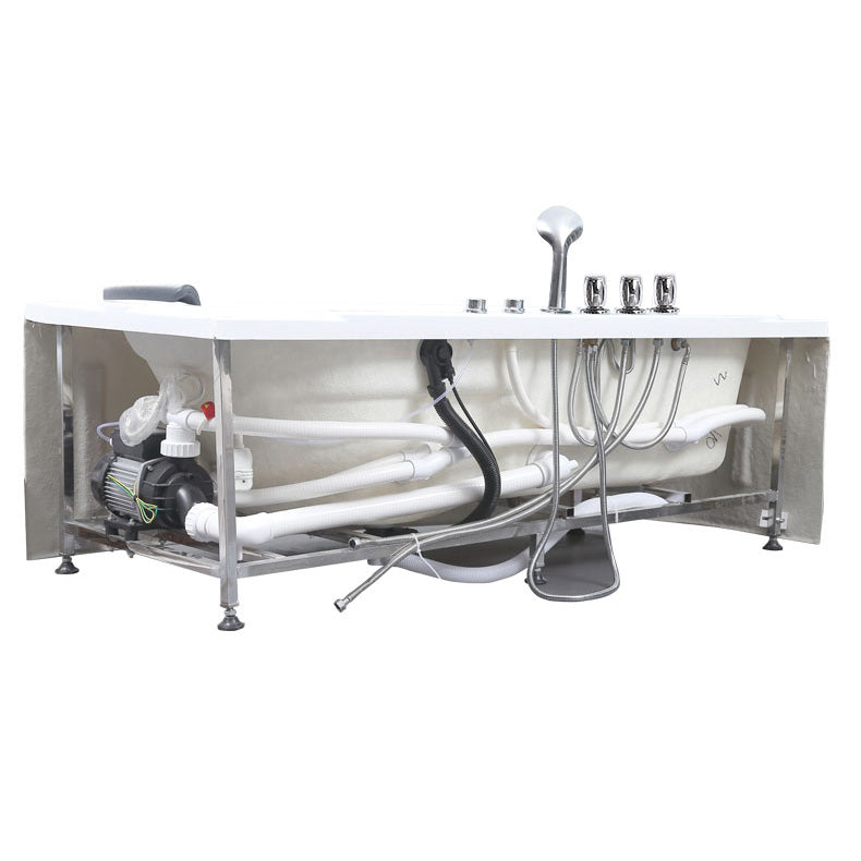 Corner Acrylic Bathroom Bath Tub Modern Back to Wall Soaking Tub Clearhalo 'Bathroom Remodel & Bathroom Fixtures' 'Bathtubs' 'Home Improvement' 'home_improvement' 'home_improvement_bathtubs' 'Showers & Bathtubs' 6323245