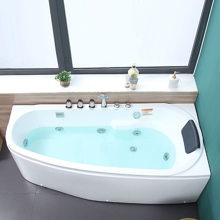 Corner Acrylic Bathroom Bath Tub Modern Back to Wall Soaking Tub Clearhalo 'Bathroom Remodel & Bathroom Fixtures' 'Bathtubs' 'Home Improvement' 'home_improvement' 'home_improvement_bathtubs' 'Showers & Bathtubs' 6323250