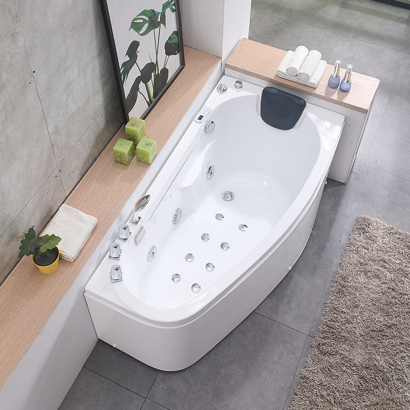 Corner Acrylic Bathroom Bath Tub Modern Back to Wall Soaking Tub Clearhalo 'Bathroom Remodel & Bathroom Fixtures' 'Bathtubs' 'Home Improvement' 'home_improvement' 'home_improvement_bathtubs' 'Showers & Bathtubs' 6323253