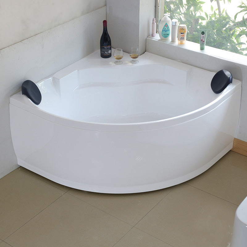 Bathroom Small Tub Modern Acrylic Corner Soaking Bathtub with Drain Tub Only Tub Clearhalo 'Bathroom Remodel & Bathroom Fixtures' 'Bathtubs' 'Home Improvement' 'home_improvement' 'home_improvement_bathtubs' 'Showers & Bathtubs' 6323260