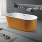 Modern Ellipse Acrylic Bathtub Back to Wall with Drain Bath Tub Orange Clearhalo 'Bathroom Remodel & Bathroom Fixtures' 'Bathtubs' 'Home Improvement' 'home_improvement' 'home_improvement_bathtubs' 'Showers & Bathtubs' 6323288