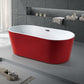 Modern Ellipse Acrylic Bathtub Back to Wall with Drain Bath Tub Red Clearhalo 'Bathroom Remodel & Bathroom Fixtures' 'Bathtubs' 'Home Improvement' 'home_improvement' 'home_improvement_bathtubs' 'Showers & Bathtubs' 6323289