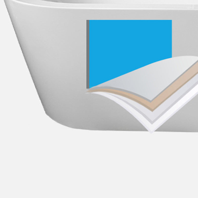 Modern Ellipse Acrylic Bathtub Back to Wall with Drain Bath Tub Clearhalo 'Bathroom Remodel & Bathroom Fixtures' 'Bathtubs' 'Home Improvement' 'home_improvement' 'home_improvement_bathtubs' 'Showers & Bathtubs' 6323296