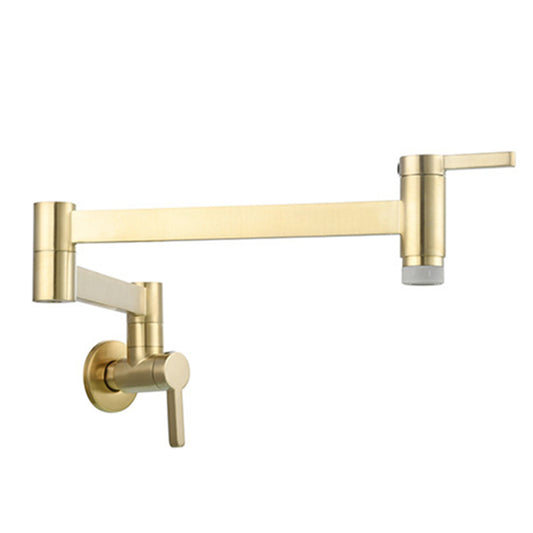 Gorgeous Brass Wall Mounted Faucets Stain Resistant Wall Mounted Bathroom Faucet Clearhalo 'Bathroom Remodel & Bathroom Fixtures' 'Bathroom Sink Faucets' 'Bathroom Sinks & Faucet Components' 'bathroom_sink_faucets' 'Home Improvement' 'home_improvement' 'home_improvement_bathroom_sink_faucets' 6327496