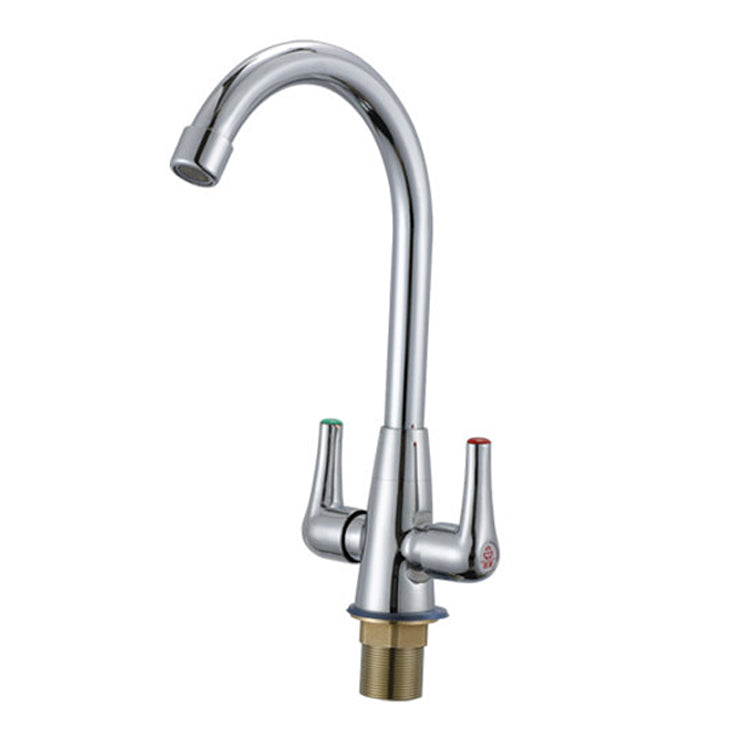 Modern Kitchen Faucet Brass High Arch with Handles and Supply Lines Bridge Faucet Brass Supply Line Not Included Clearhalo 'Home Improvement' 'home_improvement' 'home_improvement_kitchen_faucets' 'Kitchen Faucets' 'Kitchen Remodel & Kitchen Fixtures' 'Kitchen Sinks & Faucet Components' 'kitchen_faucets' 6327599