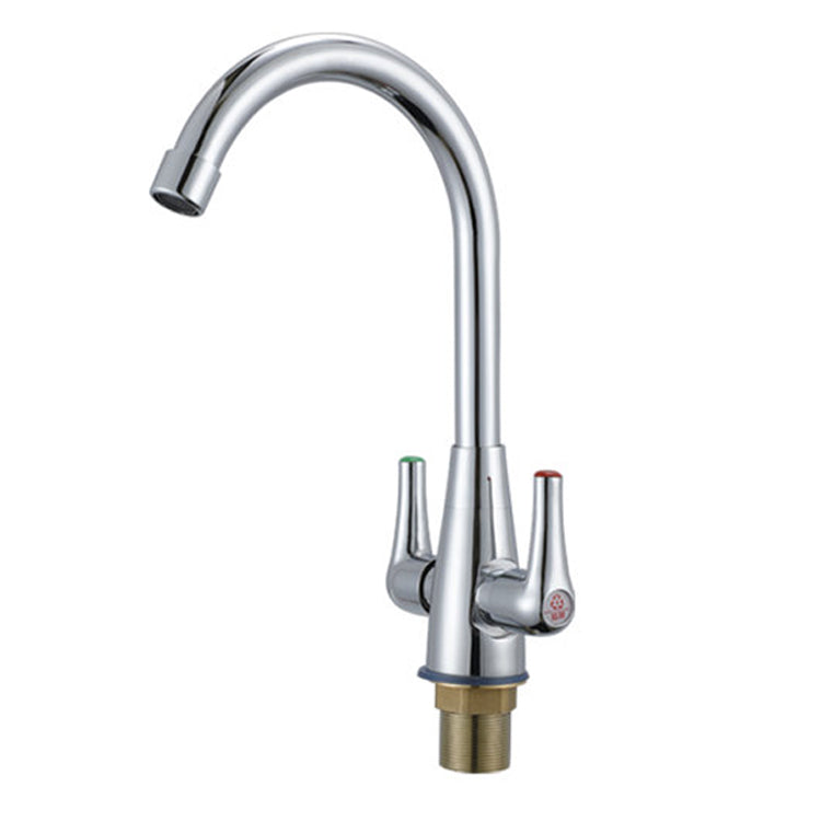 Modern Kitchen Faucet Brass High Arch with Handles and Supply Lines Bridge Faucet Metal Supply Line Not Included Clearhalo 'Home Improvement' 'home_improvement' 'home_improvement_kitchen_faucets' 'Kitchen Faucets' 'Kitchen Remodel & Kitchen Fixtures' 'Kitchen Sinks & Faucet Components' 'kitchen_faucets' 6327601