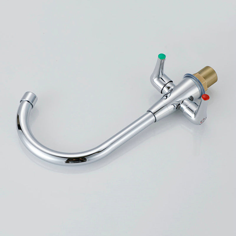 Modern Kitchen Faucet Brass High Arch with Handles and Supply Lines Bridge Faucet Clearhalo 'Home Improvement' 'home_improvement' 'home_improvement_kitchen_faucets' 'Kitchen Faucets' 'Kitchen Remodel & Kitchen Fixtures' 'Kitchen Sinks & Faucet Components' 'kitchen_faucets' 6327612