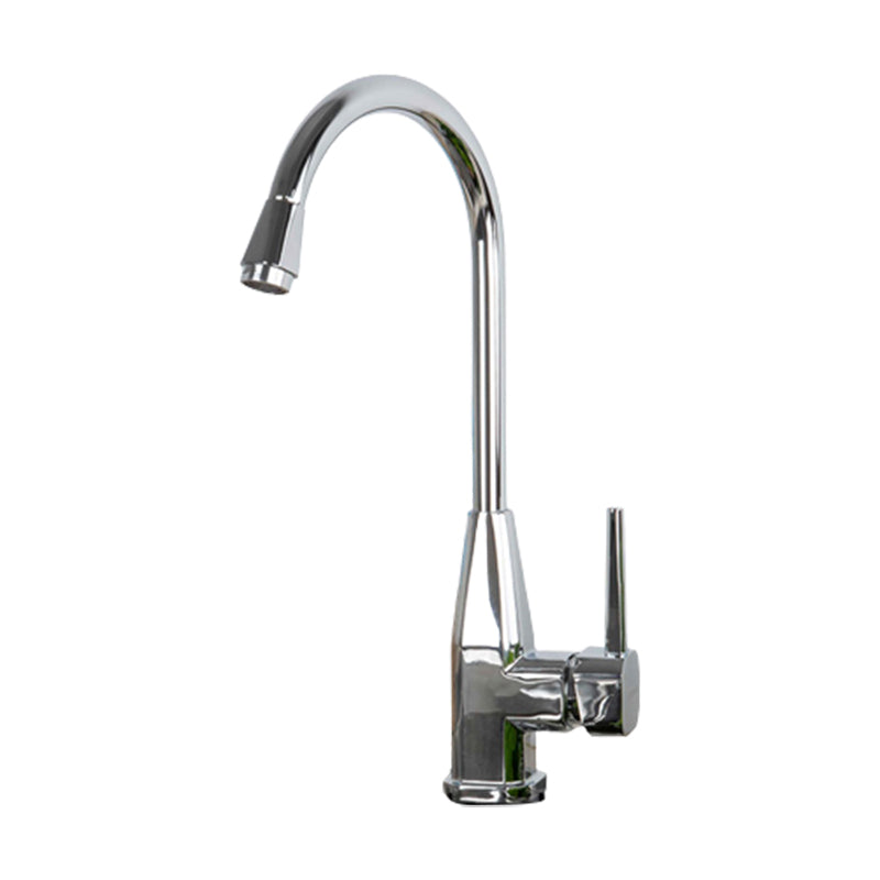 Modern Kitchen Faucet Brass Lever Handles Swivel Spout Bar Prep Kitchen Faucet Silver Gray Clearhalo 'Home Improvement' 'home_improvement' 'home_improvement_kitchen_faucets' 'Kitchen Faucets' 'Kitchen Remodel & Kitchen Fixtures' 'Kitchen Sinks & Faucet Components' 'kitchen_faucets' 6327659
