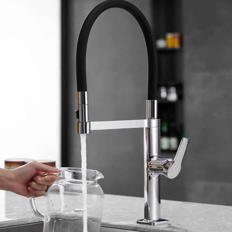 Modern Kitchen Sink Faucet Stainless Steel Single Handle High Arc Kitchen Faucet Clearhalo 'Home Improvement' 'home_improvement' 'home_improvement_kitchen_faucets' 'Kitchen Faucets' 'Kitchen Remodel & Kitchen Fixtures' 'Kitchen Sinks & Faucet Components' 'kitchen_faucets' 6327679