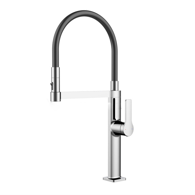 Modern Kitchen Sink Faucet Stainless Steel Single Handle High Arc Kitchen Faucet Clearhalo 'Home Improvement' 'home_improvement' 'home_improvement_kitchen_faucets' 'Kitchen Faucets' 'Kitchen Remodel & Kitchen Fixtures' 'Kitchen Sinks & Faucet Components' 'kitchen_faucets' 6327681