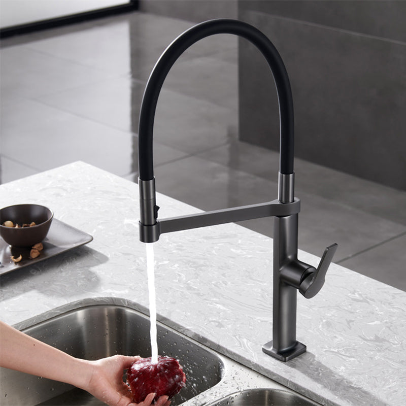 Modern Kitchen Sink Faucet Stainless Steel Single Handle High Arc Kitchen Faucet Clearhalo 'Home Improvement' 'home_improvement' 'home_improvement_kitchen_faucets' 'Kitchen Faucets' 'Kitchen Remodel & Kitchen Fixtures' 'Kitchen Sinks & Faucet Components' 'kitchen_faucets' 6327683