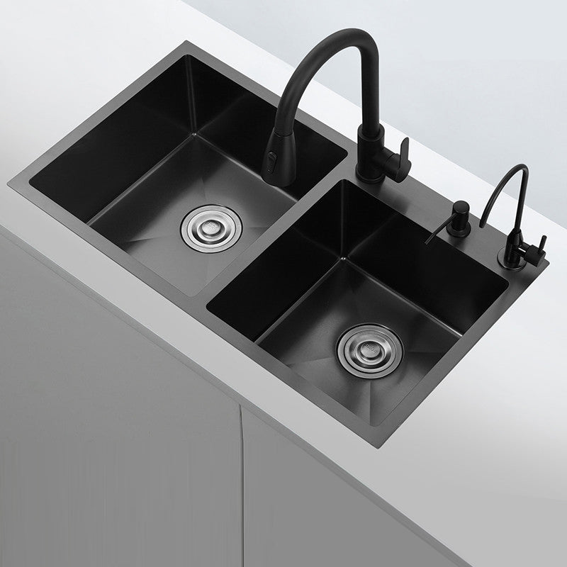 Contemporary Kitchen Sink Stainless Steel 3 Holes Drop-In Kitchen Sink Clearhalo 'Home Improvement' 'home_improvement' 'home_improvement_kitchen_sinks' 'Kitchen Remodel & Kitchen Fixtures' 'Kitchen Sinks & Faucet Components' 'Kitchen Sinks' 'kitchen_sinks' 6327705
