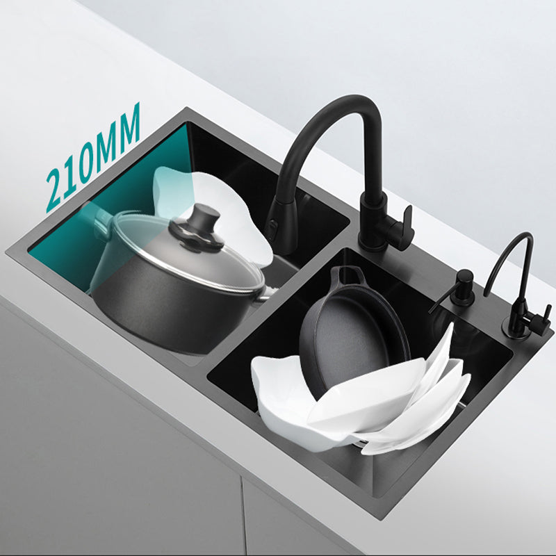 Contemporary Kitchen Sink Stainless Steel 3 Holes Drop-In Kitchen Sink Clearhalo 'Home Improvement' 'home_improvement' 'home_improvement_kitchen_sinks' 'Kitchen Remodel & Kitchen Fixtures' 'Kitchen Sinks & Faucet Components' 'Kitchen Sinks' 'kitchen_sinks' 6327723