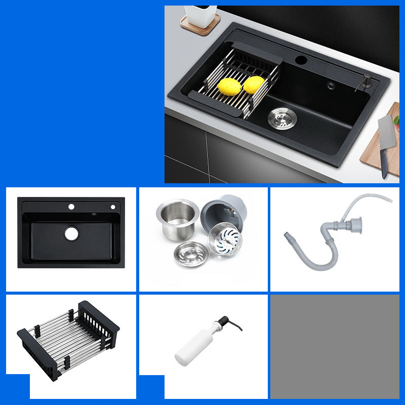 Contemporary Kitchen Sink Retangle Stainless Steel 3 Holes Drop-In Kitchen Sink Sink Only None None Clearhalo 'Home Improvement' 'home_improvement' 'home_improvement_kitchen_sinks' 'Kitchen Remodel & Kitchen Fixtures' 'Kitchen Sinks & Faucet Components' 'Kitchen Sinks' 'kitchen_sinks' 6327747