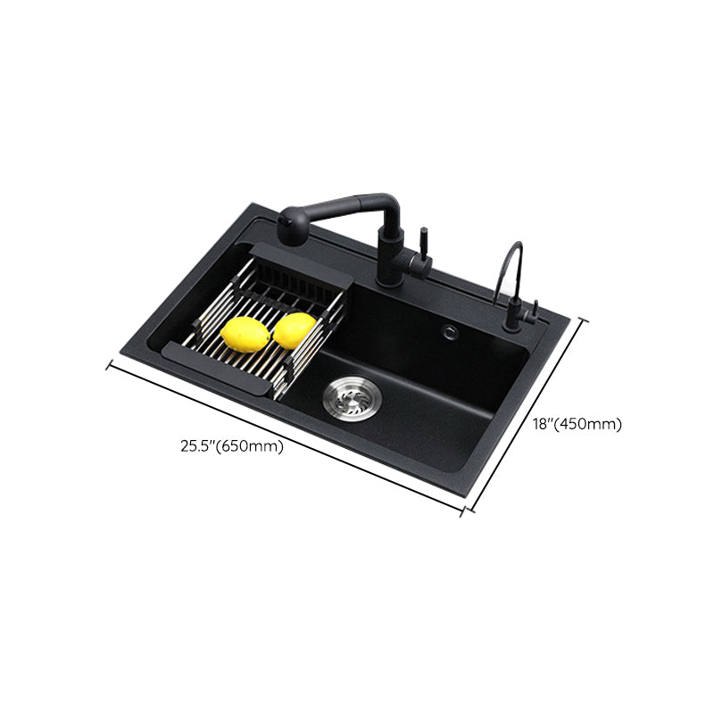 Contemporary Kitchen Sink Retangle Stainless Steel 3 Holes Drop-In Kitchen Sink Clearhalo 'Home Improvement' 'home_improvement' 'home_improvement_kitchen_sinks' 'Kitchen Remodel & Kitchen Fixtures' 'Kitchen Sinks & Faucet Components' 'Kitchen Sinks' 'kitchen_sinks' 6327769