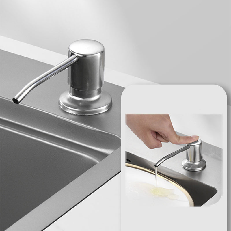 Modern Kitchen Sink Stainless Steel with Accessories and Faucet Top-Mount Workstation Sink Clearhalo 'Home Improvement' 'home_improvement' 'home_improvement_kitchen_sinks' 'Kitchen Remodel & Kitchen Fixtures' 'Kitchen Sinks & Faucet Components' 'Kitchen Sinks' 'kitchen_sinks' 6327798
