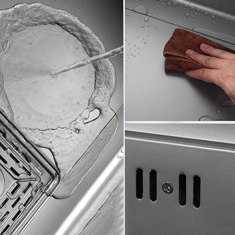 Modern Kitchen Sink Stainless Steel with Accessories and Faucet Top-Mount Workstation Sink Clearhalo 'Home Improvement' 'home_improvement' 'home_improvement_kitchen_sinks' 'Kitchen Remodel & Kitchen Fixtures' 'Kitchen Sinks & Faucet Components' 'Kitchen Sinks' 'kitchen_sinks' 6327801