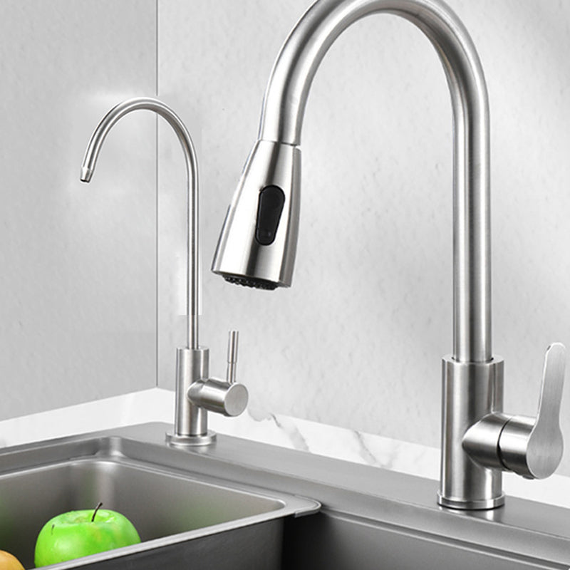 Modern Kitchen Sink Stainless Steel with Accessories and Faucet Top-Mount Workstation Sink Clearhalo 'Home Improvement' 'home_improvement' 'home_improvement_kitchen_sinks' 'Kitchen Remodel & Kitchen Fixtures' 'Kitchen Sinks & Faucet Components' 'Kitchen Sinks' 'kitchen_sinks' 6327802