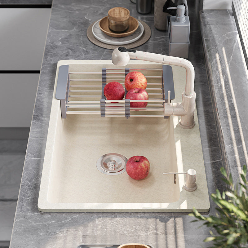 Modern Kitchen Sink Quartz Drop-In with Accessories and Faucet Kitchen Bar Sink Clearhalo 'Home Improvement' 'home_improvement' 'home_improvement_kitchen_sinks' 'Kitchen Remodel & Kitchen Fixtures' 'Kitchen Sinks & Faucet Components' 'Kitchen Sinks' 'kitchen_sinks' 6327817