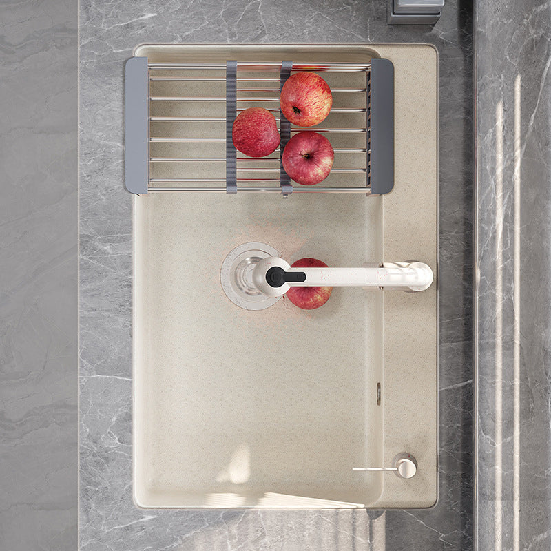 Modern Kitchen Sink Quartz Drop-In with Accessories and Faucet Kitchen Bar Sink Clearhalo 'Home Improvement' 'home_improvement' 'home_improvement_kitchen_sinks' 'Kitchen Remodel & Kitchen Fixtures' 'Kitchen Sinks & Faucet Components' 'Kitchen Sinks' 'kitchen_sinks' 6327818