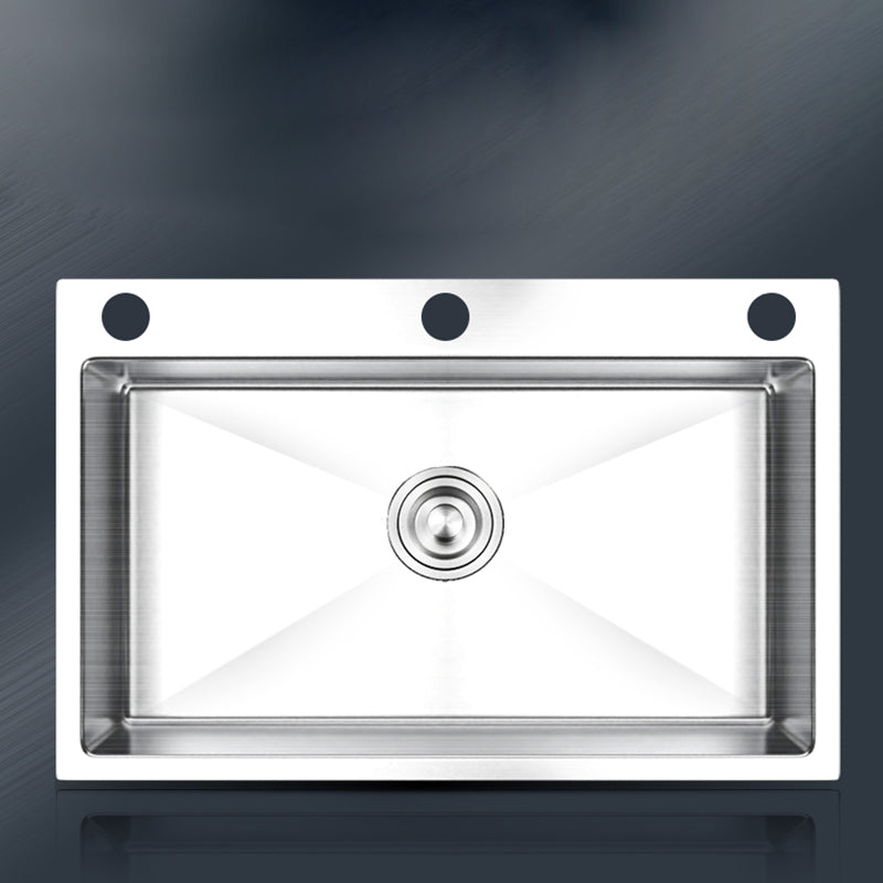 Contemporary Kitchen Sink Stainless Steel Kitchen Sink with Drain Strainer Kit Clearhalo 'Home Improvement' 'home_improvement' 'home_improvement_kitchen_sinks' 'Kitchen Remodel & Kitchen Fixtures' 'Kitchen Sinks & Faucet Components' 'Kitchen Sinks' 'kitchen_sinks' 6327848