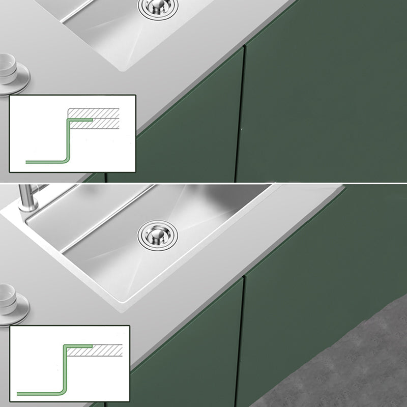 Contemporary Kitchen Sink Stainless Steel Kitchen Sink with Drain Strainer Kit Clearhalo 'Home Improvement' 'home_improvement' 'home_improvement_kitchen_sinks' 'Kitchen Remodel & Kitchen Fixtures' 'Kitchen Sinks & Faucet Components' 'Kitchen Sinks' 'kitchen_sinks' 6327850