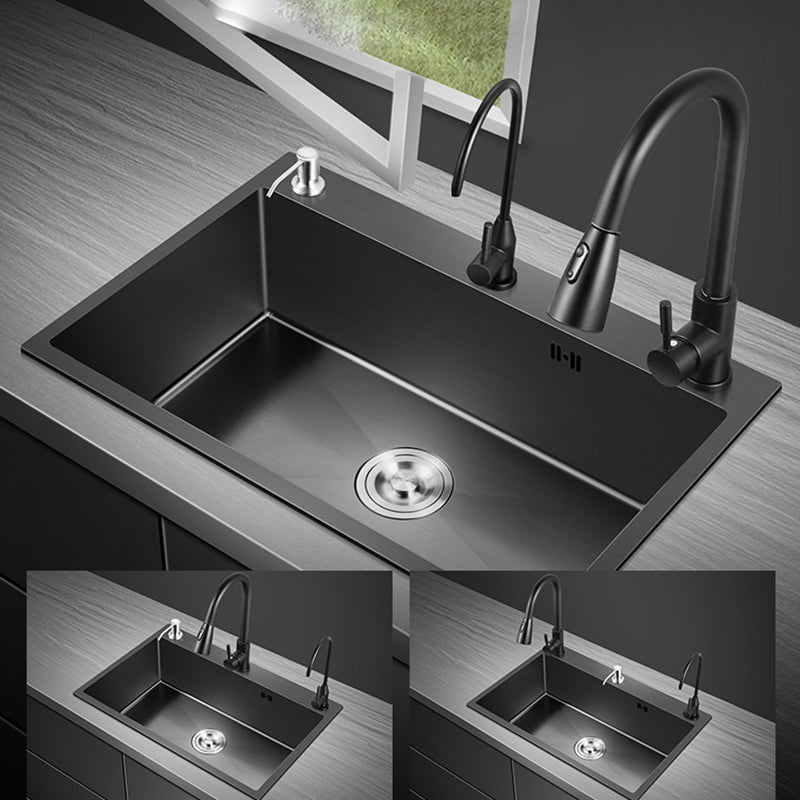 Classic Style Kitchen Sink Stainless Steel Kitchen Sink with Soap Dispenser Clearhalo 'Home Improvement' 'home_improvement' 'home_improvement_kitchen_sinks' 'Kitchen Remodel & Kitchen Fixtures' 'Kitchen Sinks & Faucet Components' 'Kitchen Sinks' 'kitchen_sinks' 6327879