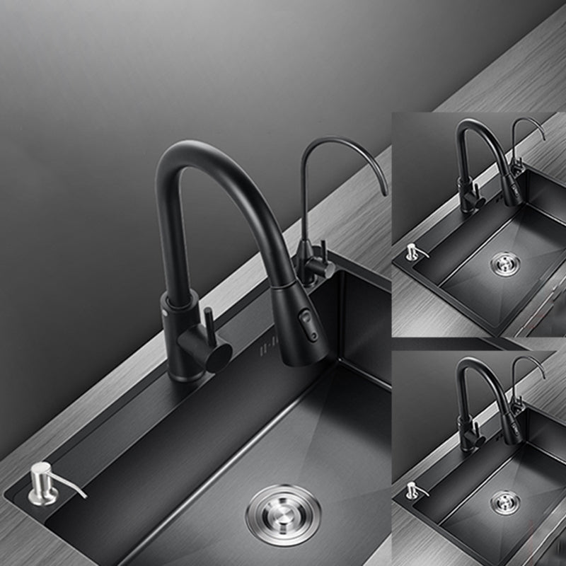Classic Style Kitchen Sink Stainless Steel Kitchen Sink with Soap Dispenser Clearhalo 'Home Improvement' 'home_improvement' 'home_improvement_kitchen_sinks' 'Kitchen Remodel & Kitchen Fixtures' 'Kitchen Sinks & Faucet Components' 'Kitchen Sinks' 'kitchen_sinks' 6327882
