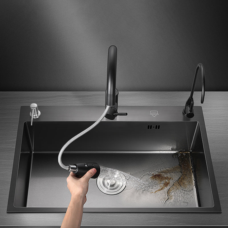Classic Style Kitchen Sink Stainless Steel Kitchen Sink with Soap Dispenser Clearhalo 'Home Improvement' 'home_improvement' 'home_improvement_kitchen_sinks' 'Kitchen Remodel & Kitchen Fixtures' 'Kitchen Sinks & Faucet Components' 'Kitchen Sinks' 'kitchen_sinks' 6327884
