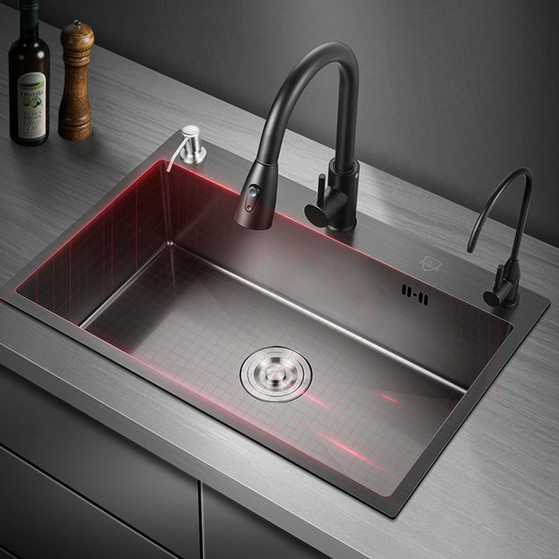 Classic Style Kitchen Sink Stainless Steel Kitchen Sink with Soap Dispenser Clearhalo 'Home Improvement' 'home_improvement' 'home_improvement_kitchen_sinks' 'Kitchen Remodel & Kitchen Fixtures' 'Kitchen Sinks & Faucet Components' 'Kitchen Sinks' 'kitchen_sinks' 6327887