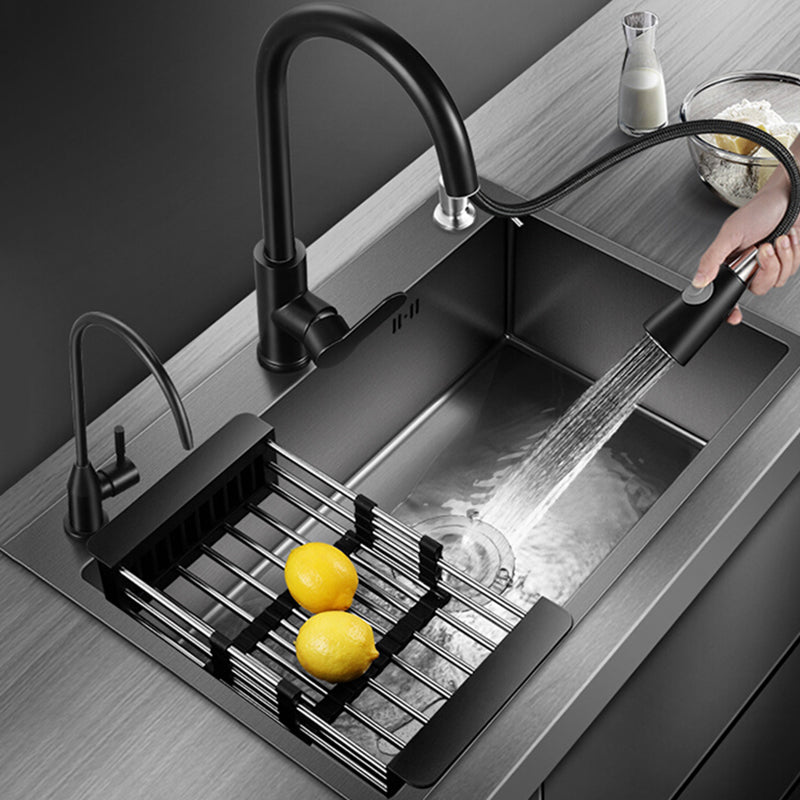 Classic Style Kitchen Sink Stainless Steel Kitchen Sink with Soap Dispenser Clearhalo 'Home Improvement' 'home_improvement' 'home_improvement_kitchen_sinks' 'Kitchen Remodel & Kitchen Fixtures' 'Kitchen Sinks & Faucet Components' 'Kitchen Sinks' 'kitchen_sinks' 6327893