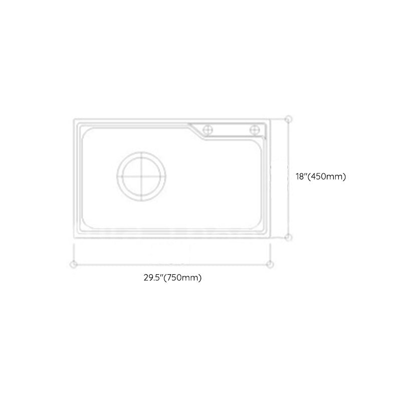 Modern Sink Only Stainless Steel with Basket Strainer and Strainer Kitchen Sink Clearhalo 'Home Improvement' 'home_improvement' 'home_improvement_kitchen_sinks' 'Kitchen Remodel & Kitchen Fixtures' 'Kitchen Sinks & Faucet Components' 'Kitchen Sinks' 'kitchen_sinks' 6327904
