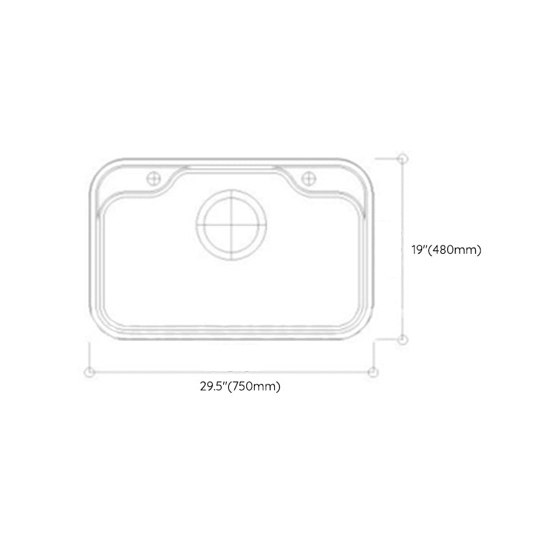 Modern Sink Only Stainless Steel with Basket Strainer and Strainer Kitchen Sink Clearhalo 'Home Improvement' 'home_improvement' 'home_improvement_kitchen_sinks' 'Kitchen Remodel & Kitchen Fixtures' 'Kitchen Sinks & Faucet Components' 'Kitchen Sinks' 'kitchen_sinks' 6327905