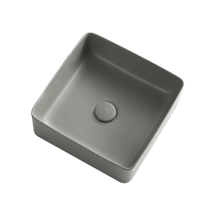 Modern Bathroom Sink Porcelain Rectangular with Pop-Up Drain Vessel Lavatory Sink 14"L x 14"W x 5"H Clearhalo 'Bathroom Remodel & Bathroom Fixtures' 'Bathroom Sinks & Faucet Components' 'Bathroom Sinks' 'bathroom_sink' 'Home Improvement' 'home_improvement' 'home_improvement_bathroom_sink' 6327994