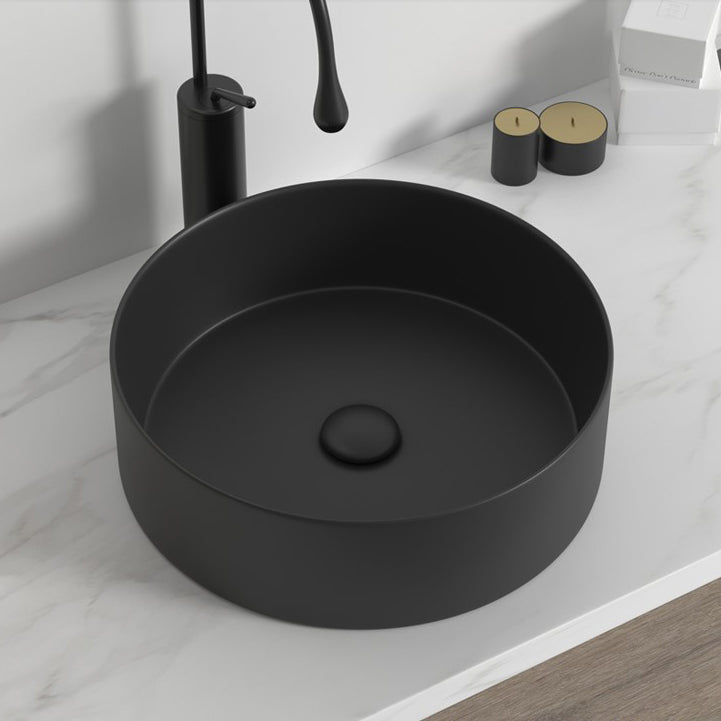 Modern Bathroom Sink Porcelain Round Wash Stand (Faucet Not Included ) Clearhalo 'Bathroom Remodel & Bathroom Fixtures' 'Bathroom Sinks & Faucet Components' 'Bathroom Sinks' 'bathroom_sink' 'Home Improvement' 'home_improvement' 'home_improvement_bathroom_sink' 6328039