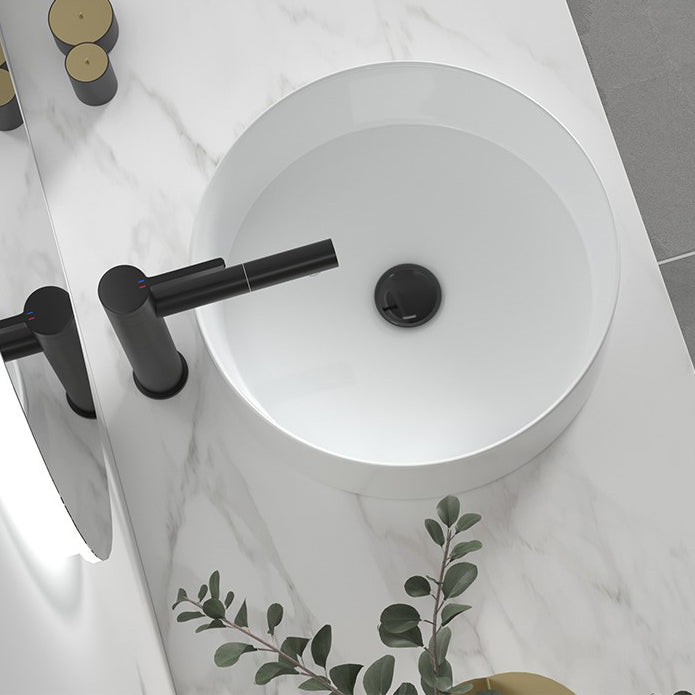 Modern Bathroom Sink Porcelain Round Wash Stand (Faucet Not Included ) Clearhalo 'Bathroom Remodel & Bathroom Fixtures' 'Bathroom Sinks & Faucet Components' 'Bathroom Sinks' 'bathroom_sink' 'Home Improvement' 'home_improvement' 'home_improvement_bathroom_sink' 6328046