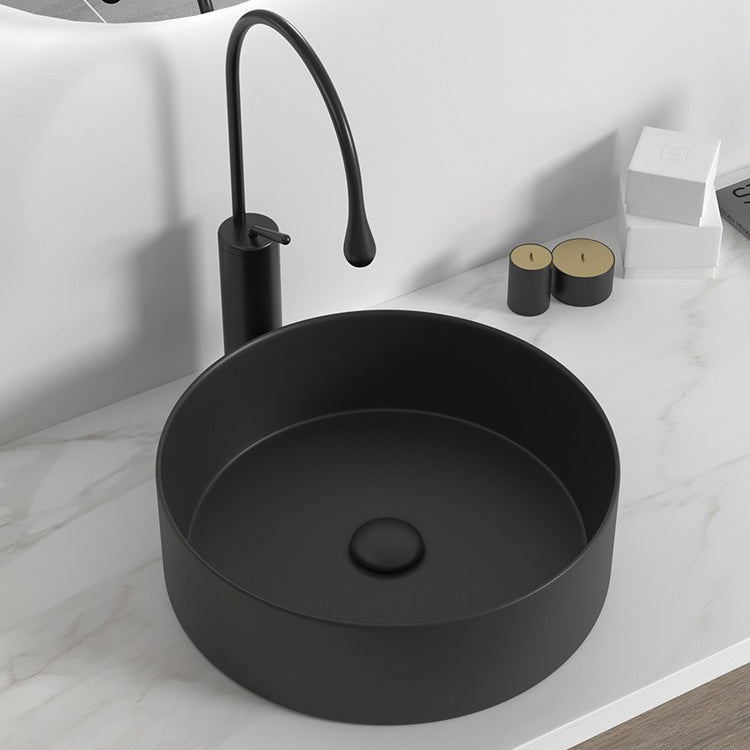 Modern Bathroom Sink Porcelain Round Wash Stand (Faucet Not Included ) Clearhalo 'Bathroom Remodel & Bathroom Fixtures' 'Bathroom Sinks & Faucet Components' 'Bathroom Sinks' 'bathroom_sink' 'Home Improvement' 'home_improvement' 'home_improvement_bathroom_sink' 6328049