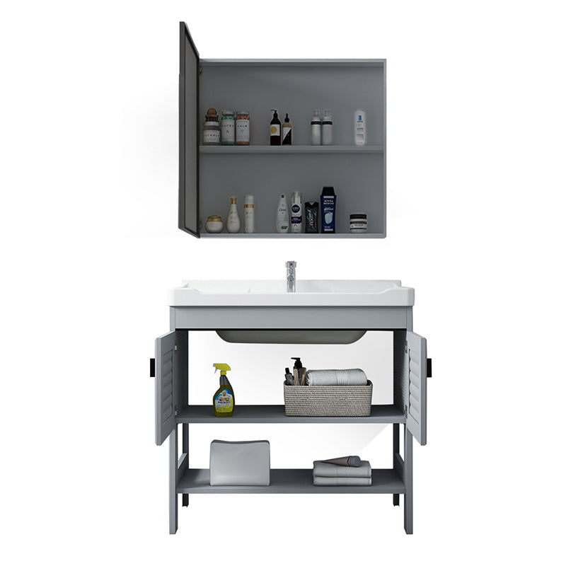 Modern Console Sink Porcelain Rectangular with Right Basin and Faucet Trough Sink Clearhalo 'Bathroom Remodel & Bathroom Fixtures' 'Bathroom Sinks & Faucet Components' 'Bathroom Sinks' 'bathroom_sink' 'Home Improvement' 'home_improvement' 'home_improvement_bathroom_sink' 6328064