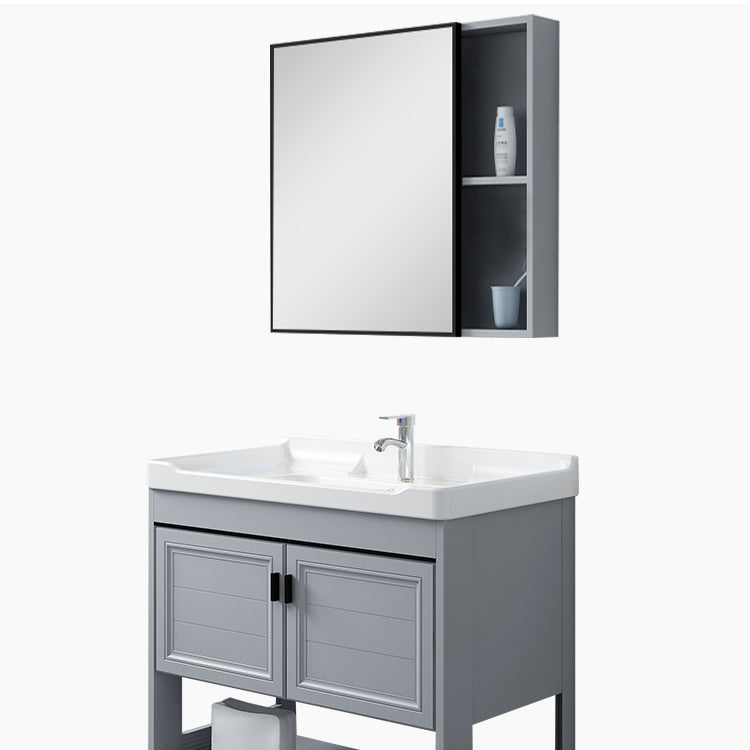 Modern Console Sink Porcelain Rectangular with Right Basin and Faucet Trough Sink Clearhalo 'Bathroom Remodel & Bathroom Fixtures' 'Bathroom Sinks & Faucet Components' 'Bathroom Sinks' 'bathroom_sink' 'Home Improvement' 'home_improvement' 'home_improvement_bathroom_sink' 6328066