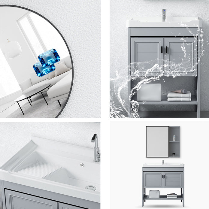 Modern Console Sink Porcelain Rectangular with Right Basin and Faucet Trough Sink Clearhalo 'Bathroom Remodel & Bathroom Fixtures' 'Bathroom Sinks & Faucet Components' 'Bathroom Sinks' 'bathroom_sink' 'Home Improvement' 'home_improvement' 'home_improvement_bathroom_sink' 6328069