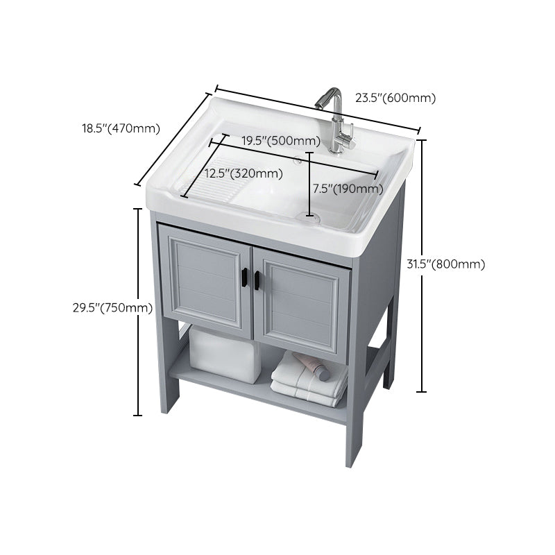 Modern Console Sink Porcelain Rectangular with Right Basin and Faucet Trough Sink Clearhalo 'Bathroom Remodel & Bathroom Fixtures' 'Bathroom Sinks & Faucet Components' 'Bathroom Sinks' 'bathroom_sink' 'Home Improvement' 'home_improvement' 'home_improvement_bathroom_sink' 6328077