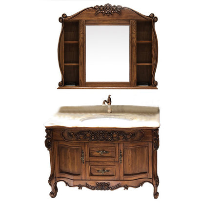 Traditional Bathroom Vanity Solid Wood Mirror Included Bathroom Vanity Cabinet Vanity & Faucet & Mirror Cabinet Clearhalo 'Bathroom Remodel & Bathroom Fixtures' 'Bathroom Vanities' 'bathroom_vanities' 'Home Improvement' 'home_improvement' 'home_improvement_bathroom_vanities' 6328108