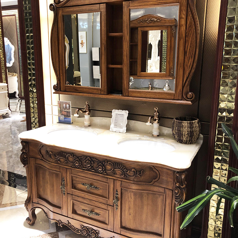 Traditional Bathroom Vanity Solid Wood Mirror Included Bathroom Vanity Cabinet Clearhalo 'Bathroom Remodel & Bathroom Fixtures' 'Bathroom Vanities' 'bathroom_vanities' 'Home Improvement' 'home_improvement' 'home_improvement_bathroom_vanities' 6328109