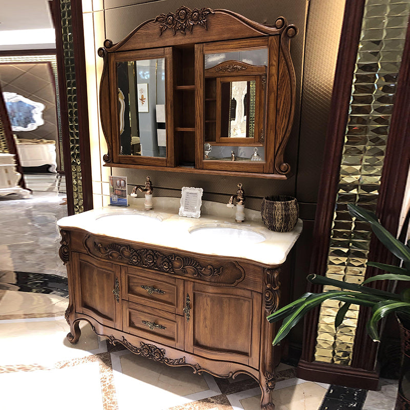 Traditional Bathroom Vanity Solid Wood Mirror Included Bathroom Vanity Cabinet Clearhalo 'Bathroom Remodel & Bathroom Fixtures' 'Bathroom Vanities' 'bathroom_vanities' 'Home Improvement' 'home_improvement' 'home_improvement_bathroom_vanities' 6328110