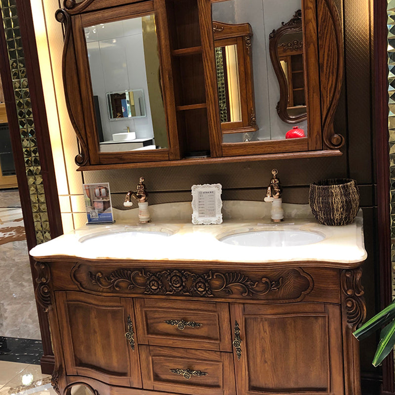 Traditional Bathroom Vanity Solid Wood Mirror Included Bathroom Vanity Cabinet Clearhalo 'Bathroom Remodel & Bathroom Fixtures' 'Bathroom Vanities' 'bathroom_vanities' 'Home Improvement' 'home_improvement' 'home_improvement_bathroom_vanities' 6328111
