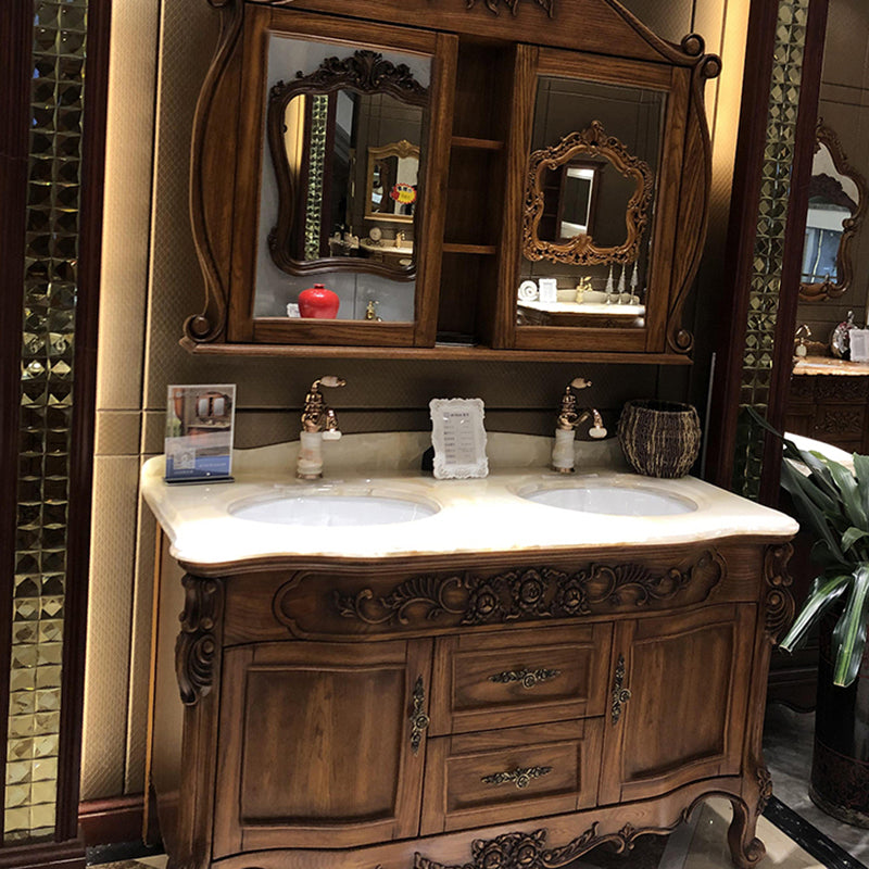 Traditional Bathroom Vanity Solid Wood Mirror Included Bathroom Vanity Cabinet Clearhalo 'Bathroom Remodel & Bathroom Fixtures' 'Bathroom Vanities' 'bathroom_vanities' 'Home Improvement' 'home_improvement' 'home_improvement_bathroom_vanities' 6328116