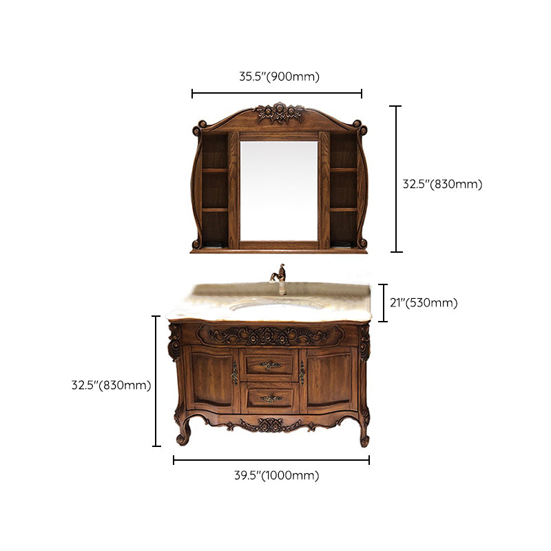 Traditional Bathroom Vanity Solid Wood Mirror Included Bathroom Vanity Cabinet Clearhalo 'Bathroom Remodel & Bathroom Fixtures' 'Bathroom Vanities' 'bathroom_vanities' 'Home Improvement' 'home_improvement' 'home_improvement_bathroom_vanities' 6328118