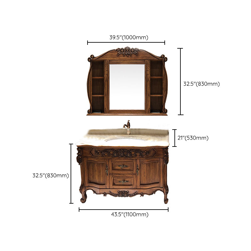 Traditional Bathroom Vanity Solid Wood Mirror Included Bathroom Vanity Cabinet Clearhalo 'Bathroom Remodel & Bathroom Fixtures' 'Bathroom Vanities' 'bathroom_vanities' 'Home Improvement' 'home_improvement' 'home_improvement_bathroom_vanities' 6328119