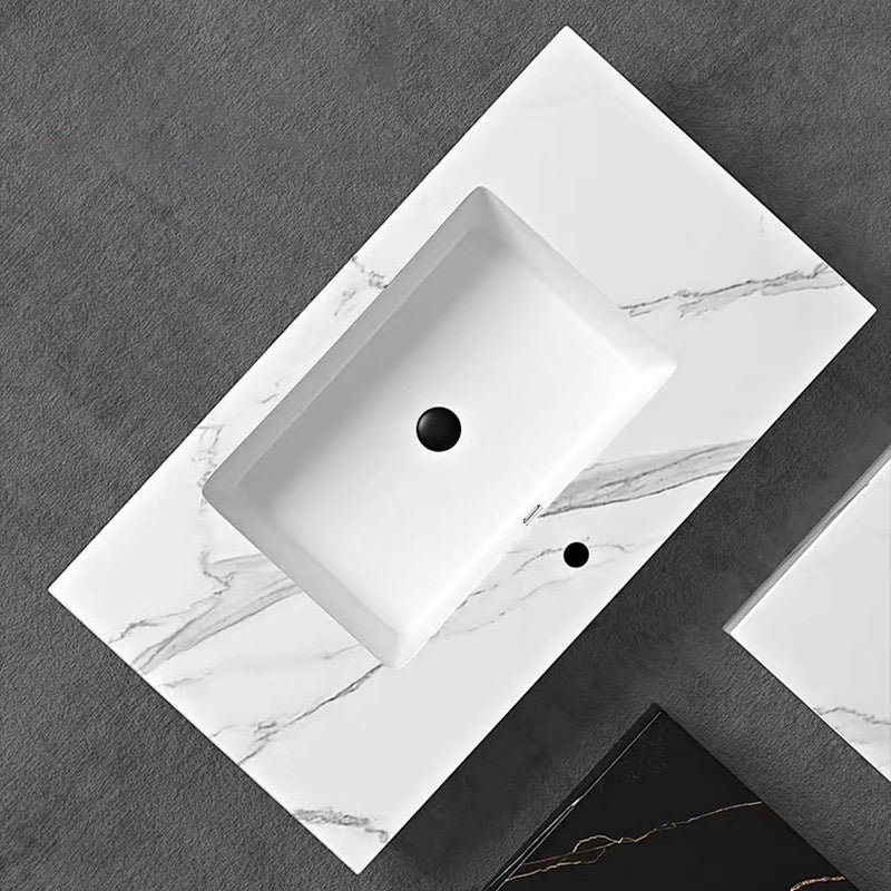 Creative Vanity Sink Mirror Wall-Mounted Bathroom Vanity Set in White Clearhalo 'Bathroom Remodel & Bathroom Fixtures' 'Bathroom Vanities' 'bathroom_vanities' 'Home Improvement' 'home_improvement' 'home_improvement_bathroom_vanities' 6328164