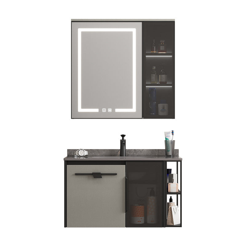 Contemporary Square Sink Cabinet Mirror Cabinet Bathroom Wall Mount Vanity Cabinet Clearhalo 'Bathroom Remodel & Bathroom Fixtures' 'Bathroom Vanities' 'bathroom_vanities' 'Home Improvement' 'home_improvement' 'home_improvement_bathroom_vanities' 6328180
